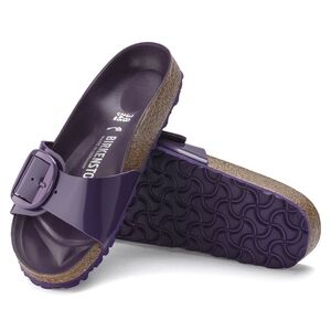 Madrid Birkenstock Sandals in Açai Natural Patent Leather